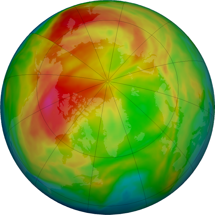 Arctic ozone map for 05 February 2021